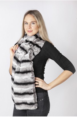 Rex chinchilla fur scarf